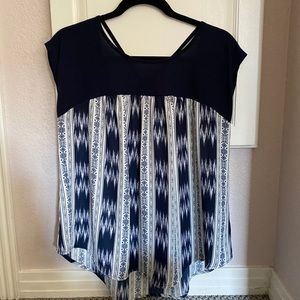 Flowy blue blouse tee